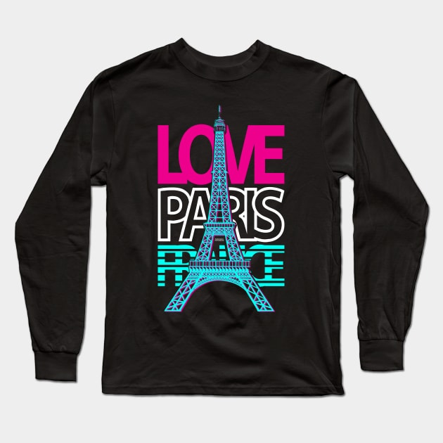 Love Paris Long Sleeve T-Shirt by RCM Graphix